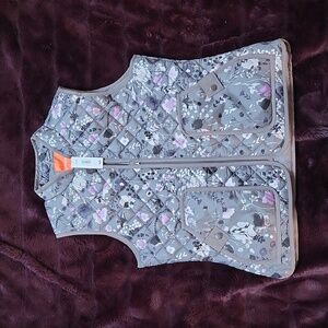 Quilted Grey Floral Vest From Joe Fresh, Size Medium, New With Tags